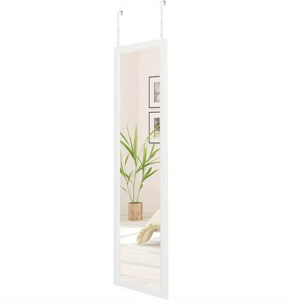Wall Mirror 33x119cm: Unbreakable Wardrobe Mirror, Floor Mirror, Height-Adjustable Hanging Mirror with Hook