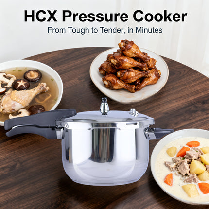 6L Pressure Cooker Overflow-Proof, Heavy-Duty Construction, Compatible with All Stovetops