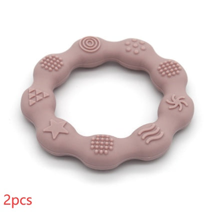 Full Three-dimensional Baby Silicone Teether Baby Molars Holding Round Teether