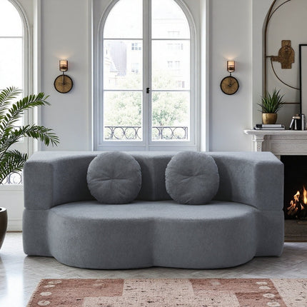 Sofa Bed with Pillow - Portable Space-Saving Convertible Floor Sofa & Mattress Recliner Suitable