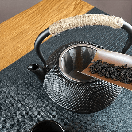 Cast Iron Teapot with Removable Stainless Steel Infuser - Classic Elegant Design,