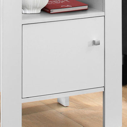 24" White Wood End Table With Shelf