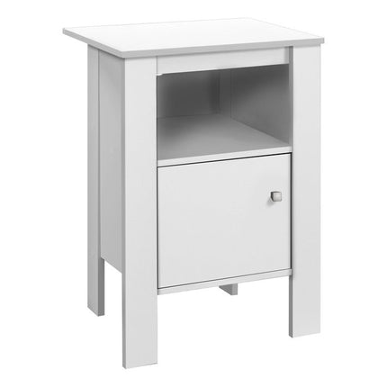 24" White Wood End Table With Shelf