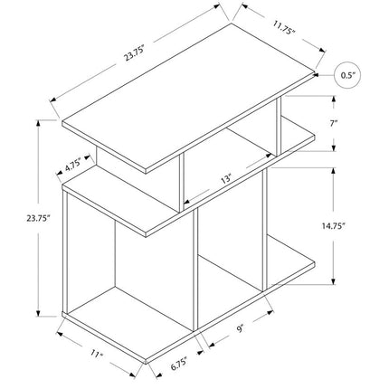24" Brown Wood End Table With 6