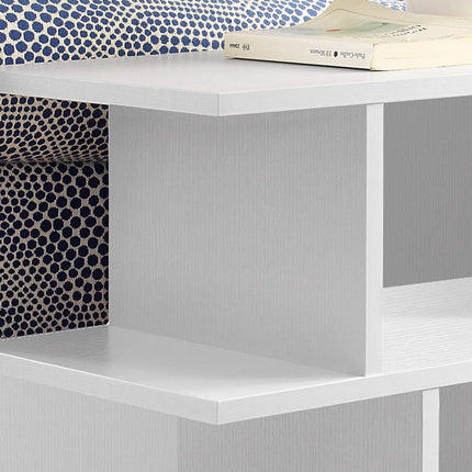 24" White Wood End Table With Six Open Shelves