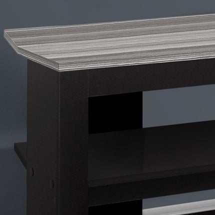 42" Black and Gray Open Shelving TV Stand