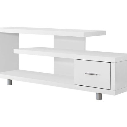 60" Dark Brown Cabinet Enclosed Storage TV Stand