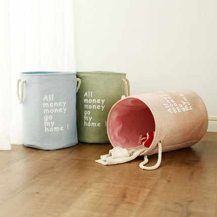 Cotton And Linen Folding Storage Laundry Basket
