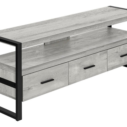 59" Brown and Black Cabinet Enclosed Storage TV Stand