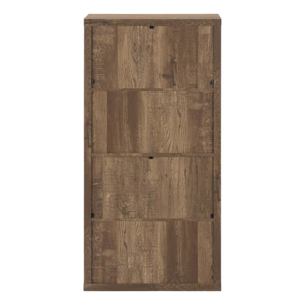 48" Brown Distressed Wood Adjustable Four Tier Bookcase