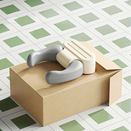 Adjustable Baby Standing Shower Rack | Plastic, Grey and Khaki Simulation Loop Armrest for Home Use