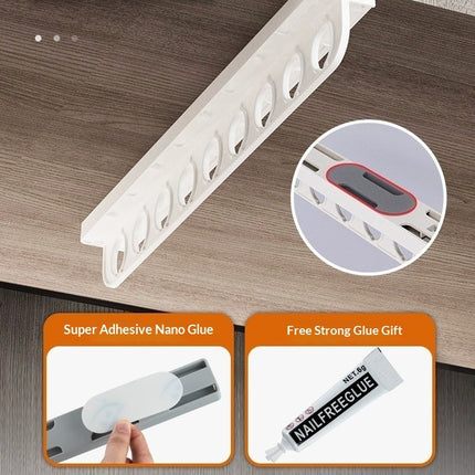 Space-saving No-drilling Home Pull-out Slide Rail Pants Rack For Storage