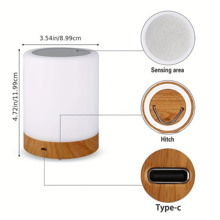 1pc Touch Small Night Light, Tapping Table Light, Bedroom Bedside Light, Colorful Atmosphere Light