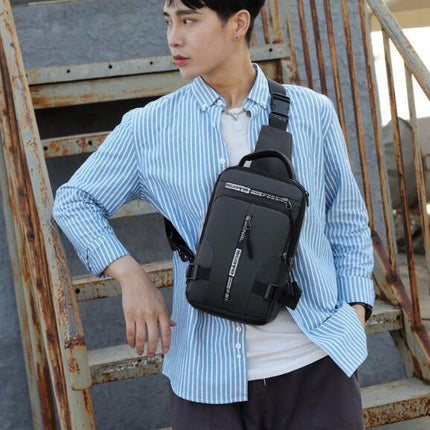 Men's Casual Fashion USB Charging Crossbody Shoulder Bag