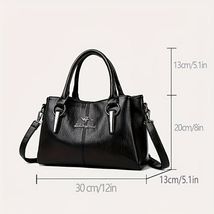 Elegant Black Handbag for Wo Large Capacity Shoulder & Crossbody Handbag