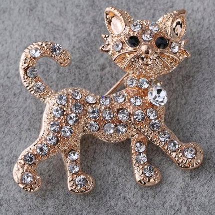Luxury gold-plated crystal tiger full flashing brooch pin brooch gift