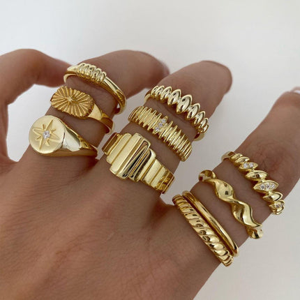 Womens Sophisticated Alloy Ring Set