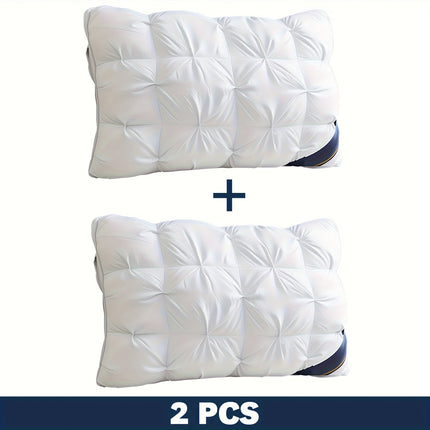 2pcs Adult Bed Pillows - Medium Support Neck & Back Suitable for Side/Back/Stomach Sleepers