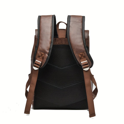 Solid Color Large Capacity Men'S Business Casual Retro Commuting Travel Bag, Laptop Bag,