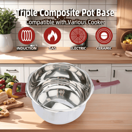 Exquisite Print Anti-Scratch Durable Stainless Steel Multi-Capacity Cooking Pot
