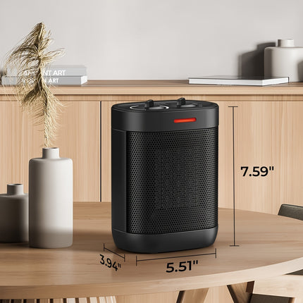 Mini Space Heater with Thermostat, Multiple Protection, Small Space Heaters