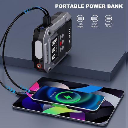 8000A Portable Car Jump Starter with Air Compressor & Power Bank - Cordless Battery