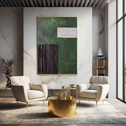 Handmade Oil Painting Canvas Wall Art Decoration Modern Green Texture Abstract For Home Living Room Decor Rolled Frameless Unstretched Painting