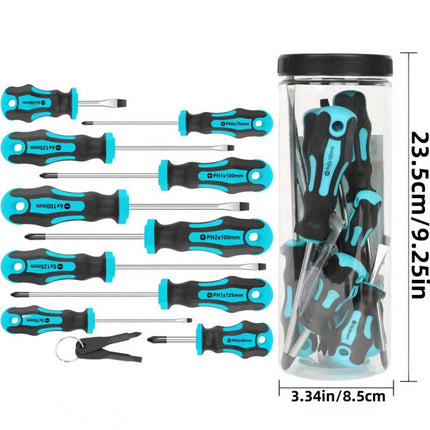 Professional Magnetic Screwdriver Bit Set with Magnetic Tips - Heavy-Duty Chromium-Vanadium Steel