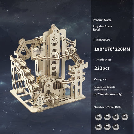 3D Puzzle Track Marble Model Wooden Assembly 3D DIY Toy Ornament