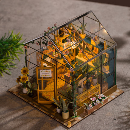 Handmade DIY Cottage Assembly Building Model Puzzle Toy Greenhouse