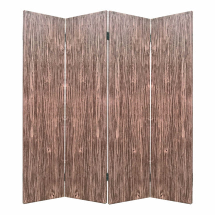 84" Brown Folding Four Panel Screen Room Divider