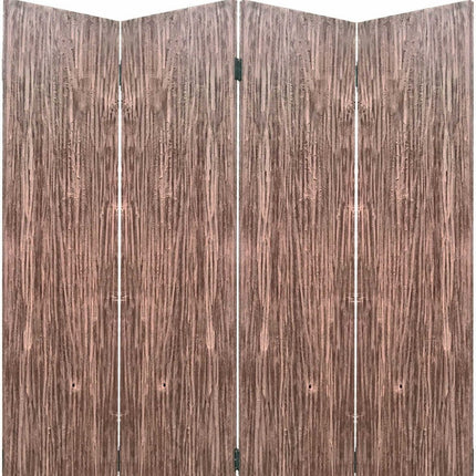 84" Brown Folding Four Panel Screen Room Divider