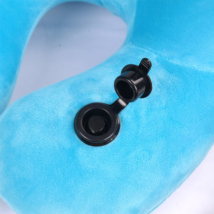 U-shaped inflatable neck pillow