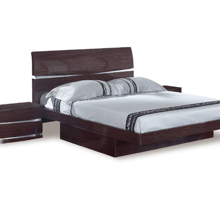 Solid Wood King Wood Brown Bed
