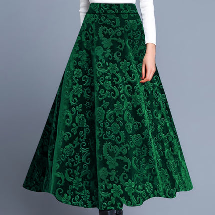 Floral Pattern High Waist Skirt, Elegant A-line Skirt, Women's Clothing