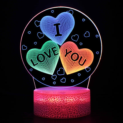 3 Acrylic Plates 3D Night Lights Touch Control Colorful LED Lamp 3D Peacock Animal Light Kids Gift Creative Bedroom Decor