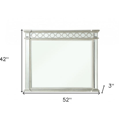 42" Silver Wood Framed Mounted Dresser Mirror