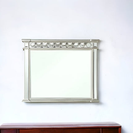 42" Silver Wood Framed Mounted Dresser Mirror