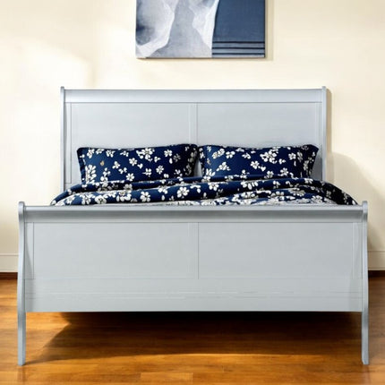 Off White Solid Wood Twin Bed Frame