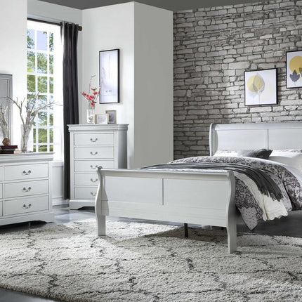 Off White Solid Wood Twin Bed Frame