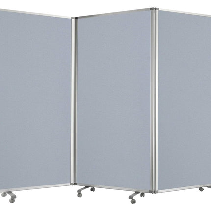 71" Gray Iron Folding Three Panel Screen Room Divider