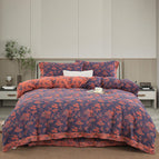 Flower Branch Orange Blue / 1.5to1.8 flat sheet