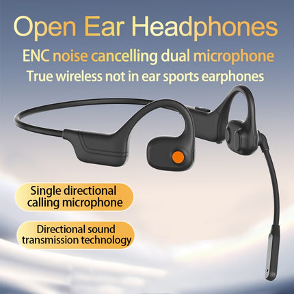Wireless Open-Ear Headphones | Dual Microphones, ENC Noise Cancelling, =