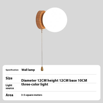 Bedroom Atmosphere Bedside Corridors Hallway Aisle Light Wood Grain Wall Lamp