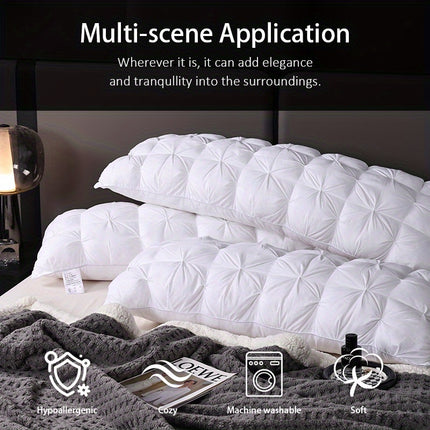 1pc New Twist Flower Design Double Pillow Core, Long-Lasting Support - 118