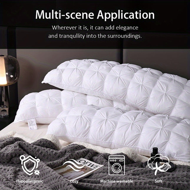 1pc New Twisted Flower 3D Design Double Long Pillow Core, Durable and Non-Sagging, Good Support