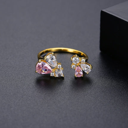 Irregular Flower-Shape Open Ring For Women
