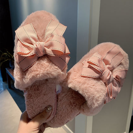 Bowknot cotton slippers