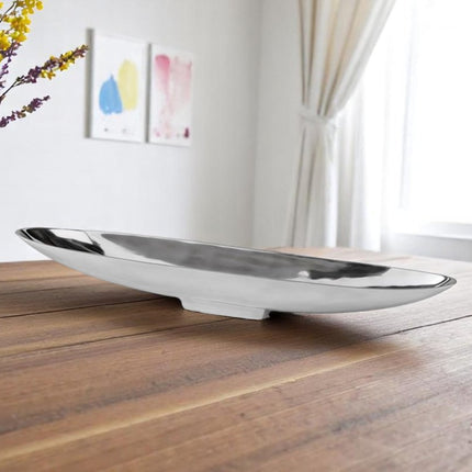 20" Contempo Shiny Silver Short Boat Tray