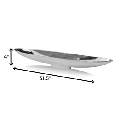 20" Contempo Shiny Silver Short Boat Tray
